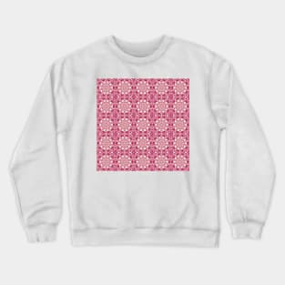 Vintage Red Geometric Floral Pattern Crewneck Sweatshirt